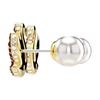 Swarovski Swan Embedded Decoration Imitation Crystal Gold-Plated Imitation Pearl Earrings Women Earrings Red 5677597