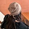 Baotou Hat Men's All Match Woolen Hat Drawstring Design Pile Hat Large Head Circumference Warm Knitted Hat Trendy