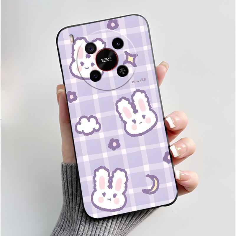 Case For ZTE Blade V70 Max / Nubia V70 Max Phone Case Black Soft Silicone Shockproof Cover Luxury Cute Love Rabbit Funny Casing