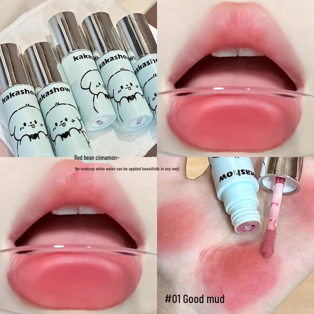 Kakashow Cloud Mousse Lip Glaze - Matte Foggy Autumn/Winter Peach Cream Apricot Whitening Nude Lipstick, Natural Look.