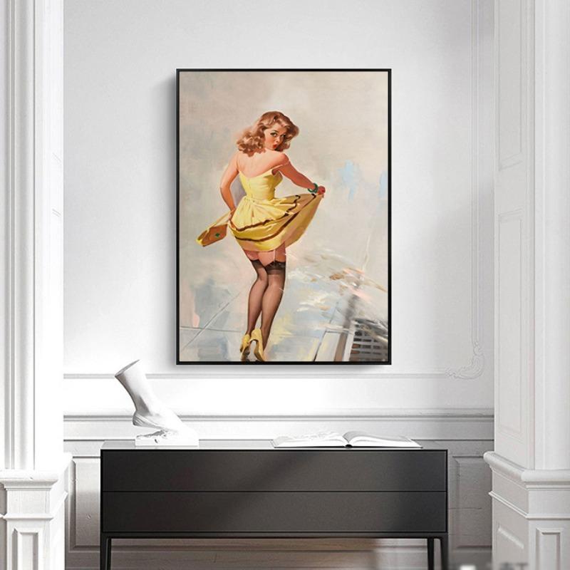 PinUp Cowgirl Wandkunst Retro Western Leinwanddruck Vintage Americana Dekor für Wohnzimmer Ranchhaus Galeriewanddekor Geschenk