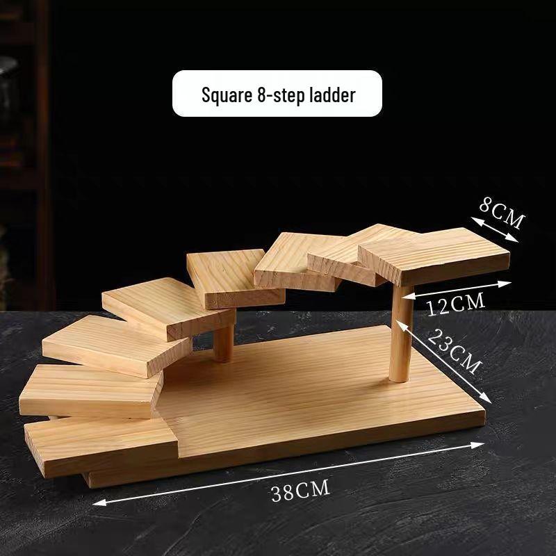Artistic Wooden Tiered Platter for Sushi, Barbecue, and Hot Pot - Creative Restaurant Tableware Dish Plates