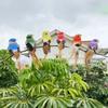 12-60PCS Artificial Bird Decor Green Plant Home Ornaments Party Wedding Floral Arrangements Garden Landscape Decorations