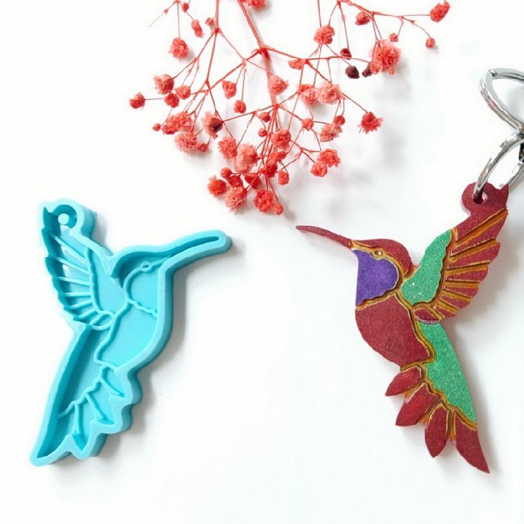 Formenbau Epoxidharz Handwerk Hängender Kolibri Vogel Silikonmaterial Schlüsselanhänger Form