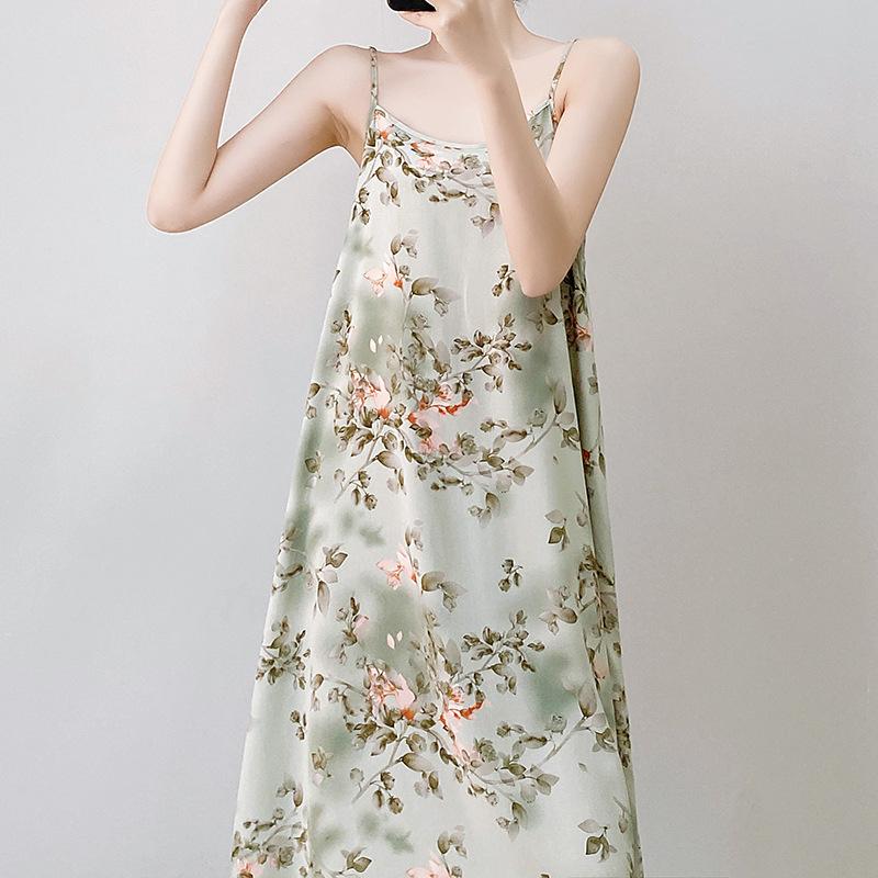 Dámské noční košile Bavlna Styl dovolené u moře Dlouhá sukně Velké velikosti Pyžama Pohodlné oblečení na doma