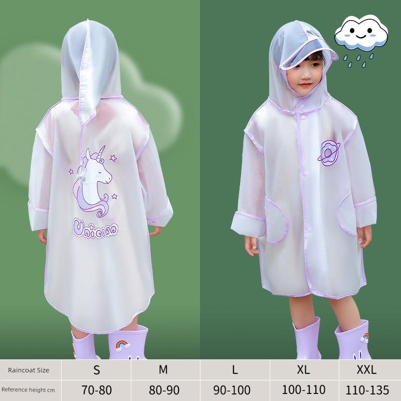 Boy's Thin Cloak White Transparent Children's Raincoat