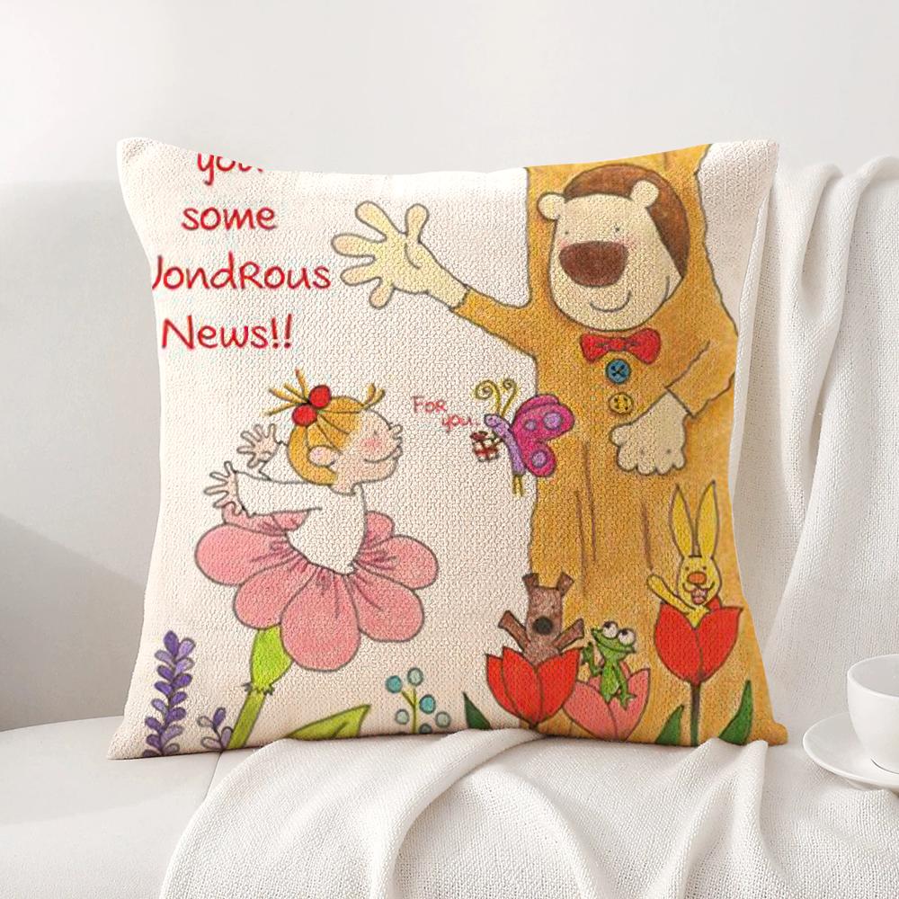 C-Coco And Wondrous Gang Cushion Cover Summer Coolness Linen Fabric Double-Sided Printing Pillow Case Sofa Home Decor Gift