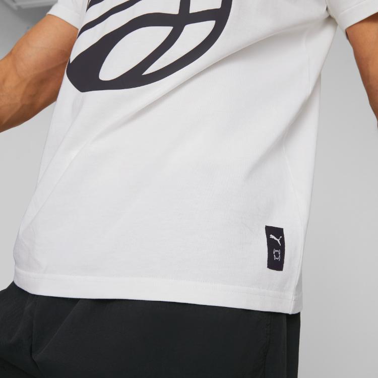 Puma Basketball Casual Crew Neck Short Sleeve T-Shirt Unisex Tops White 538598-02