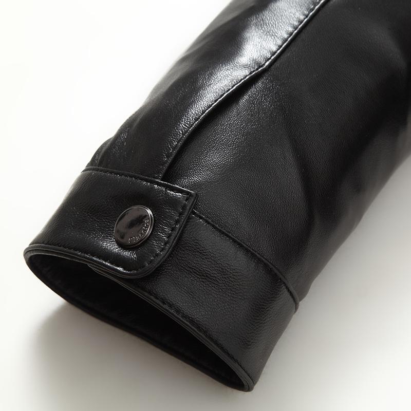 Genuine leather jacket men's sheepskin jacket Korean style slim business men's simple jacket