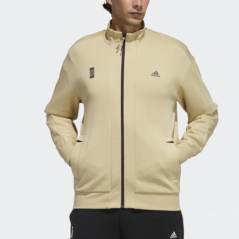 Adidas Sports Casual Stand Collar Jacket Men Jacket Grass-Green H39335