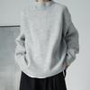 Men's Arctic Velvet Soft Knit Half-Turtleneck Sweater - Autumn/Winter Solid Color, Loose, Warm, Basic Style