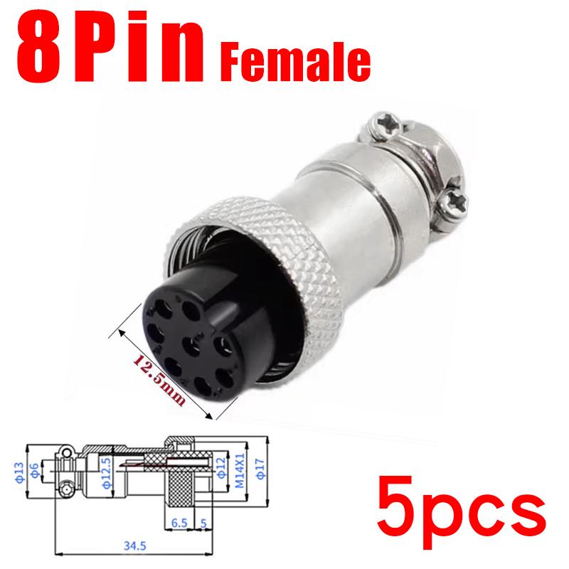 5pcs GX16 Flange Butting Type Aviation Plug Socket 2/3/4/5/6/7/8/9/10 Pin Male Female Fixing Circular Connectors