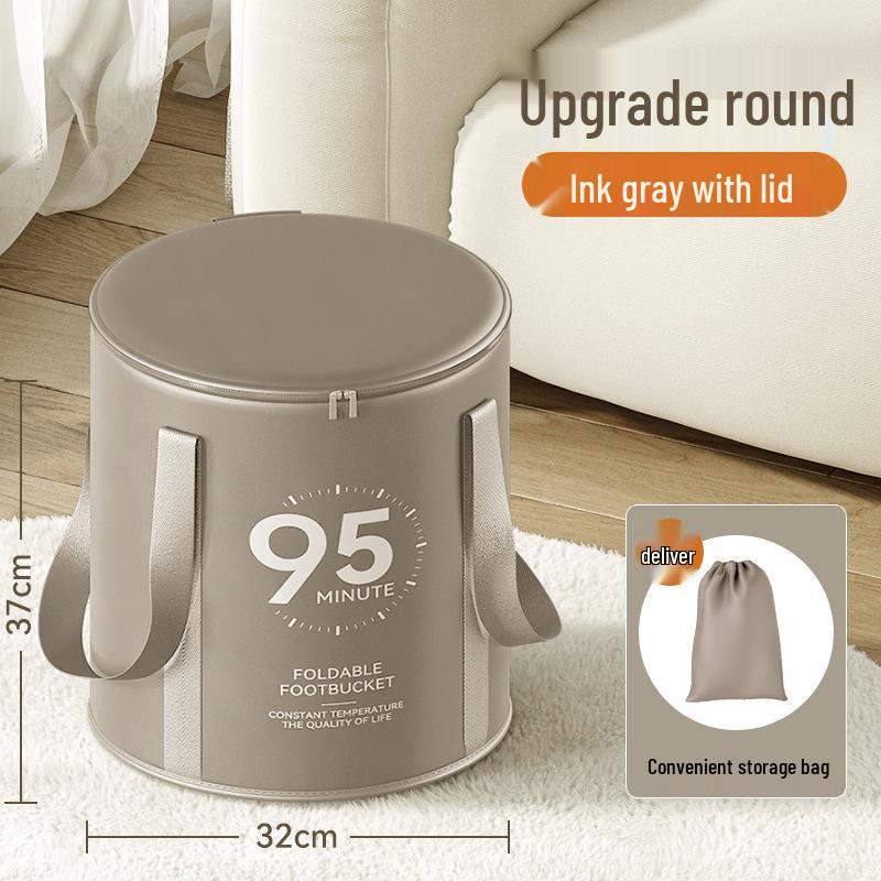 Portable Foldable Foot Bath Bag with Heat Preservation and Constant Temperature, Deep Over-the-Calf Design.