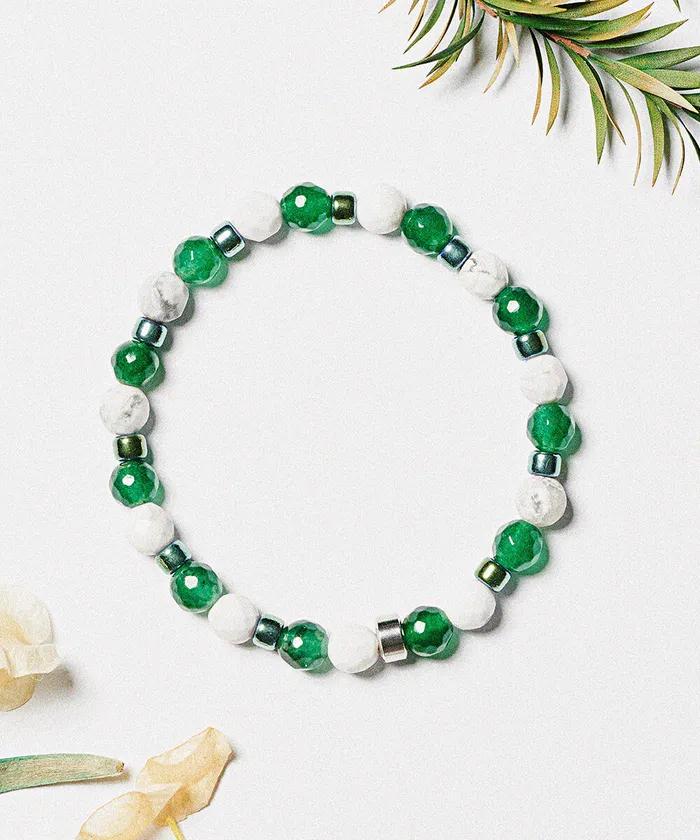 Green Point Triple Mix Gemstone Bracelet (C2503AC1343_GN)