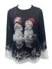 Directional large size women's round neck long sleeve Christmas digital printed T-shirt directional