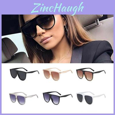 Oversized Women Sunglasses Ladies Vintage Flat Top Large Shield Fashion Uv400 Protection