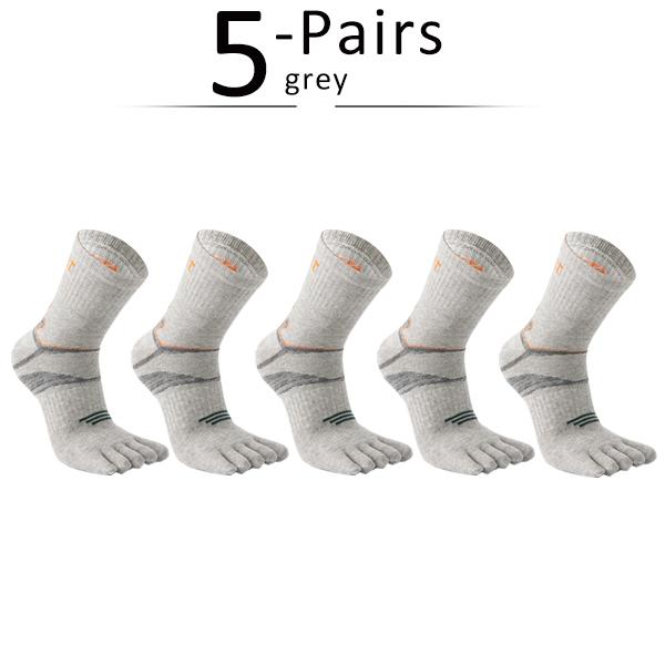 5 Pairs Man Short Toe Socks Sport Compression Cotton Sweat-Absorbing Badminton Tennis Bike Run Basketball 5 Finger Travel Socks