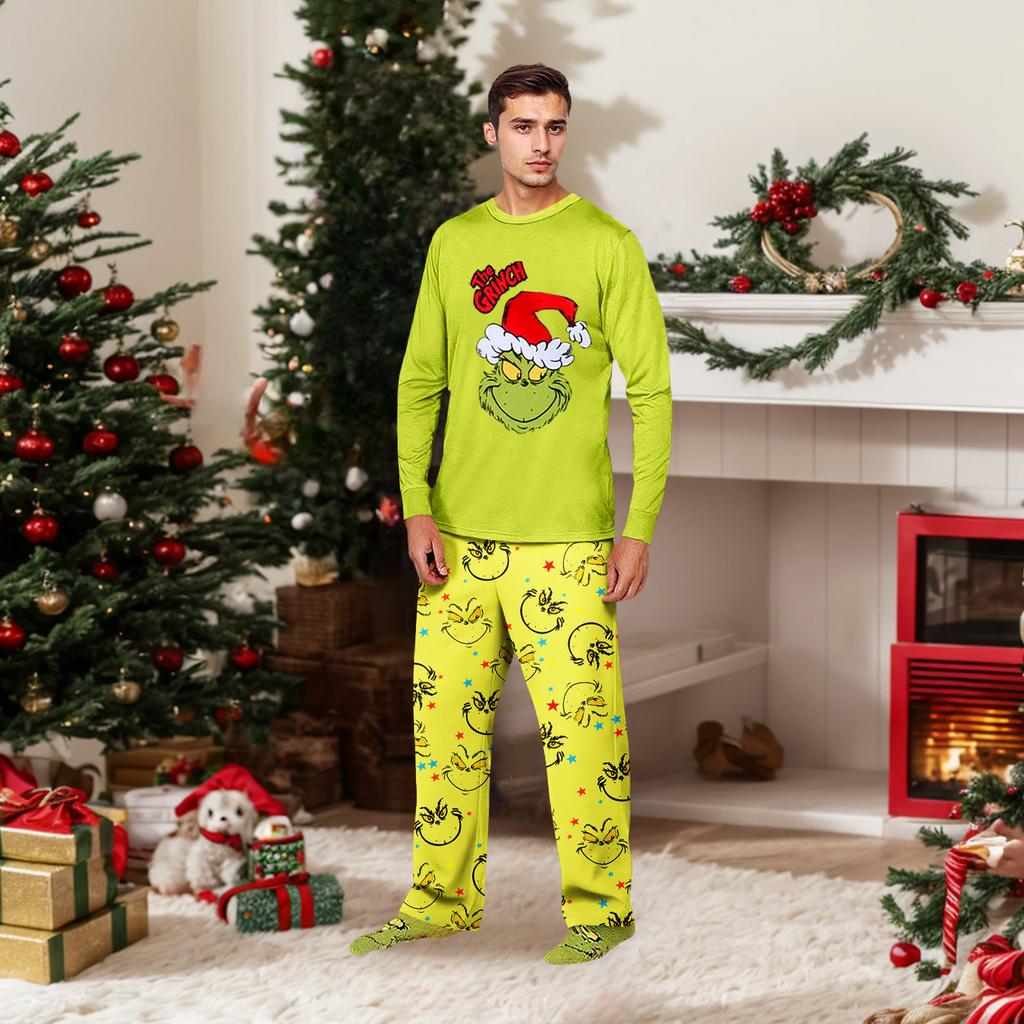 Parent-child Christmas Print Home Suit Long-sleeved Top And Pants