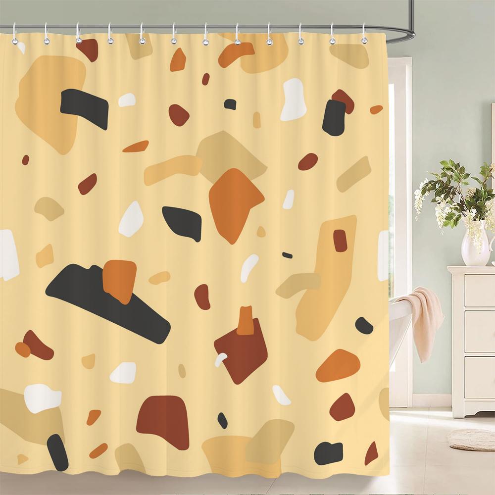 Modern Nordic Mosaic Pattern Shower Curtains Bathroom Polyester Bath Curtains Printing Shower Curtain Decor With Hooks Curtain