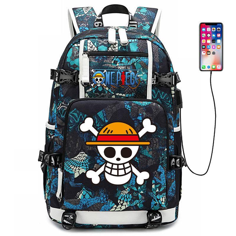 ONE PIECE Luffy School Bag Animation Peripheral Large Capacity Lightweight Backpack Junior High School Backpack Travel Bag