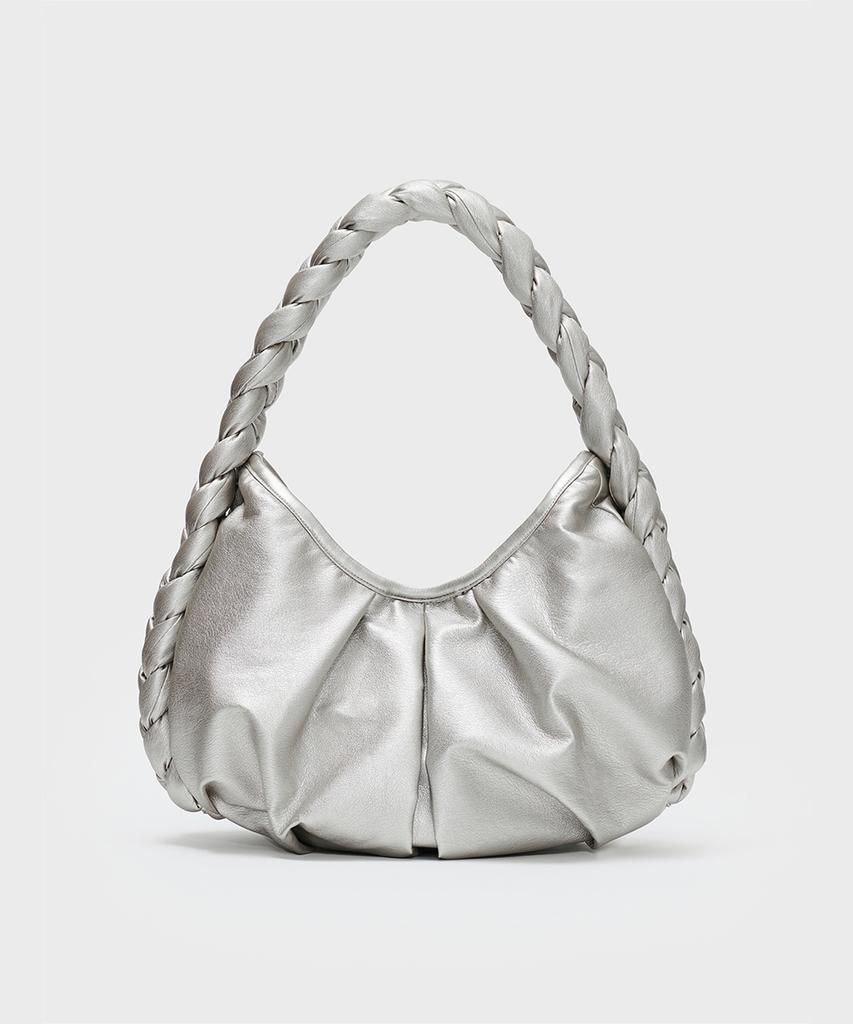 Bowlloon Braid Leather Bag (Silver)