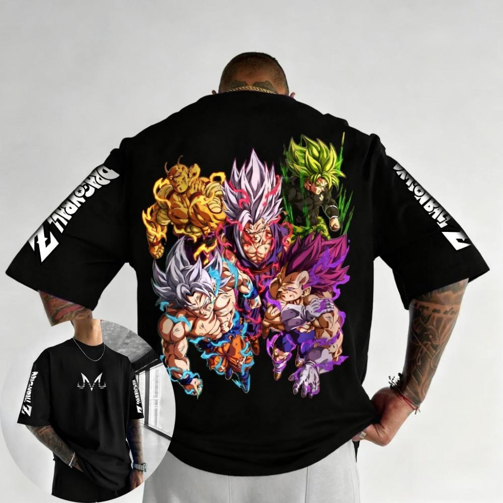 Anime printed T-shirt for men and women casual Harajuku loose top