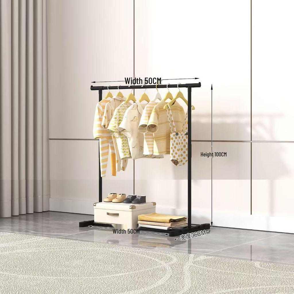Retractable Floor-Standing Clothes Rack: Foldable Hanging Rod for Bedroom, Dorm, and Balcony Drying
