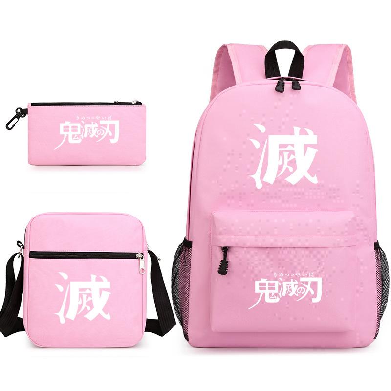 Anime Ghost Destroyer Blade Three-piece School Bag Small Shoulder Pencil Bag Primary and Secondary School Students Backpack