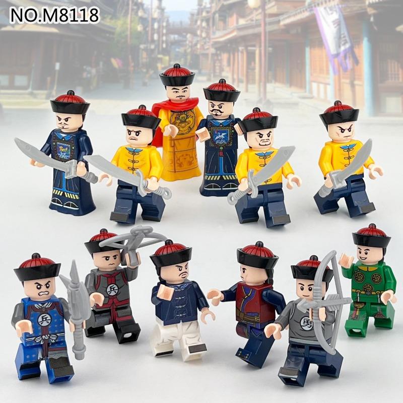 Bai Fen Bai Dolls And Toys Unisex Kids M8118 Ancient Chinese Series Emperor Soldiers Patrol Children Small Particles Assembled Building Block Toys