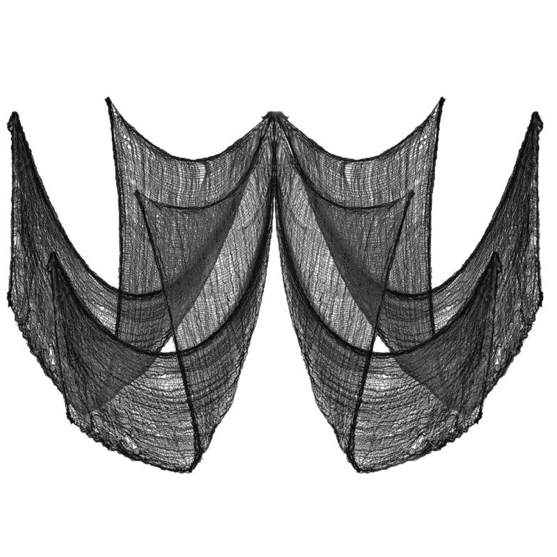 Halloween Creepy Gauze Cloth Decoration,  Black Scary Halloween Gauze Tapestry Decor, Spooky Decor for Home Wall Yard Haunted House Party Supplies