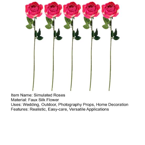 Artificial Roses Long-lasting Faux Silk Flowers Realistic Fake Roses with Flexible Stems for Vase Flower Arrangements Home Wedding Decor