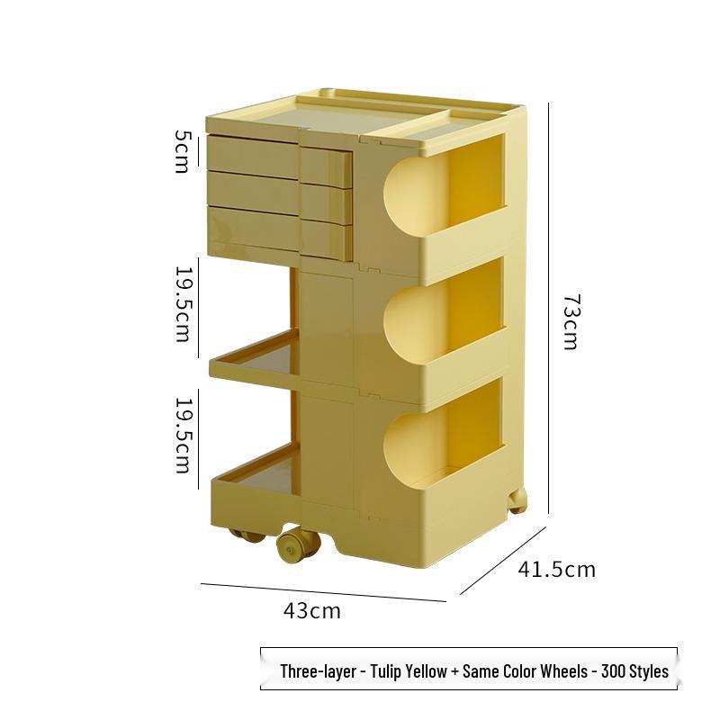 Nordic Rotating Multi-Layer Storage Cabinet: Versatile Makeup, Bedside, or Snack Organizer