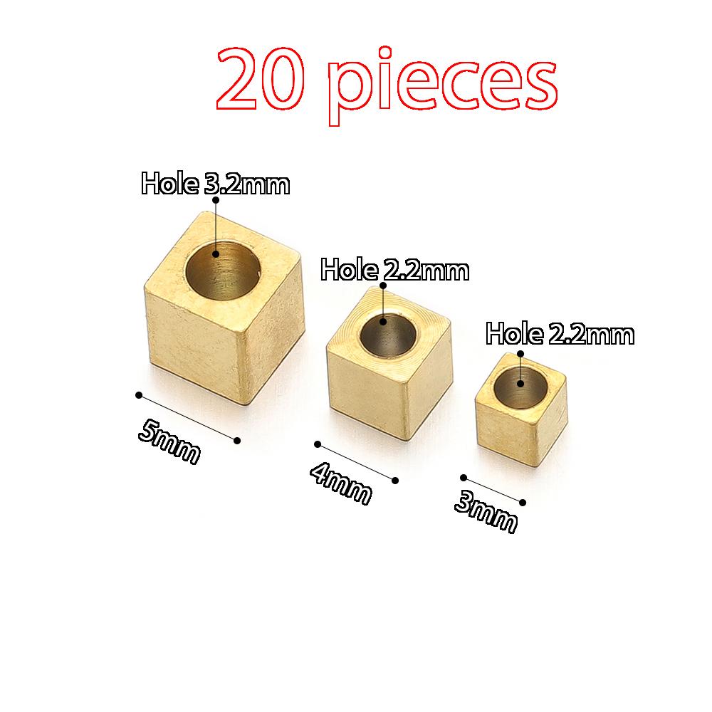 20-50Pcs Stainless Steel 3mm 4mm 5mm Cube Spacer Beads Square Loose Beads for DIY Jewelry Making Necklace Bracelet Supplies