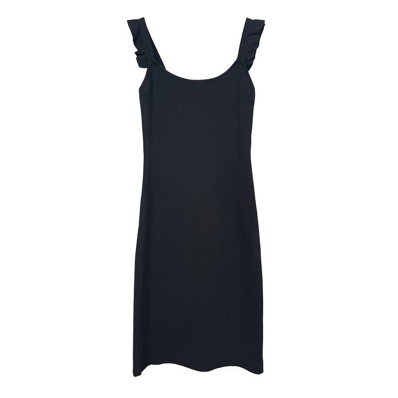 Koreanisches Dongdaemun Schlankmachendes Geripptes Träger-Strick-Bodycon-Kleid