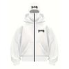 Unisex Fashion Trendy Double Hood Zip-Up Hoodie with Fleece | Sports Style, Hooded Collar, Slight Stretch Fabric, Fall/Winter Season