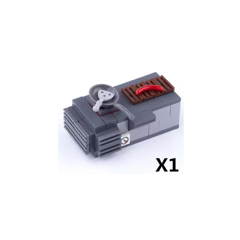 MOC City Stavebnice Scéna Doplňky Nábytek Postel Toaleta Vana Piano TV Pohovka Odpadkový koš Kuchyňské spotřebiče Cihlová hračka S14