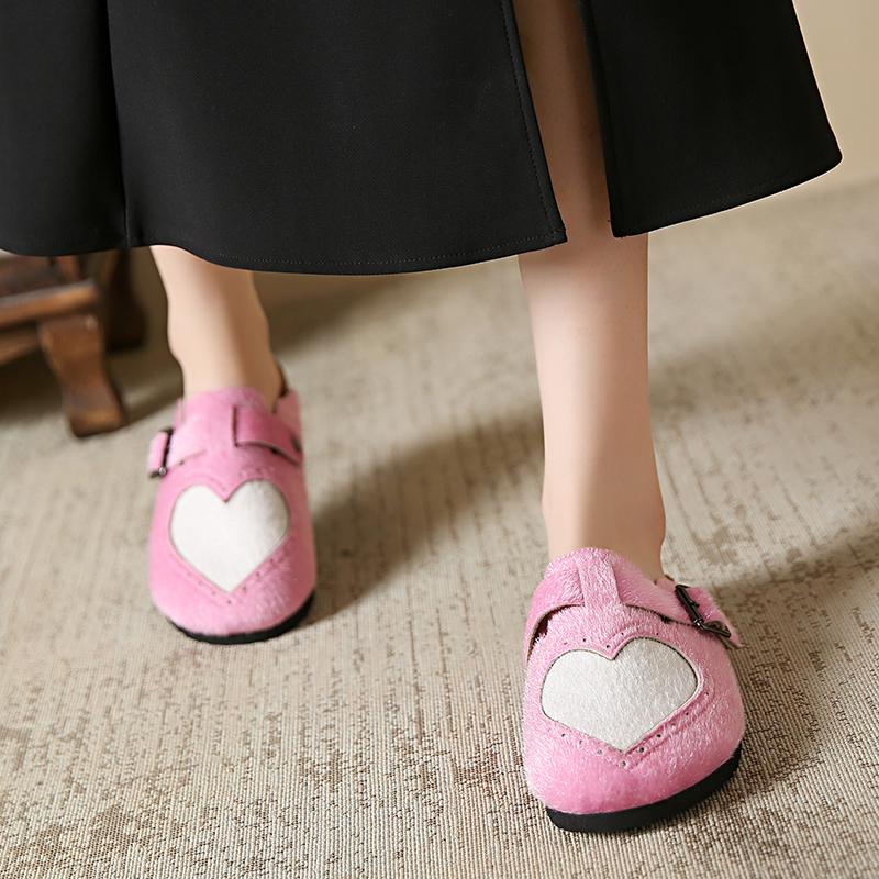New Fashion Faux Suede Flat Slippers Women Autumn Vintage Close Toe Mules Shoes Woman Soft Sole Cork Slides Outdoor Slippers
