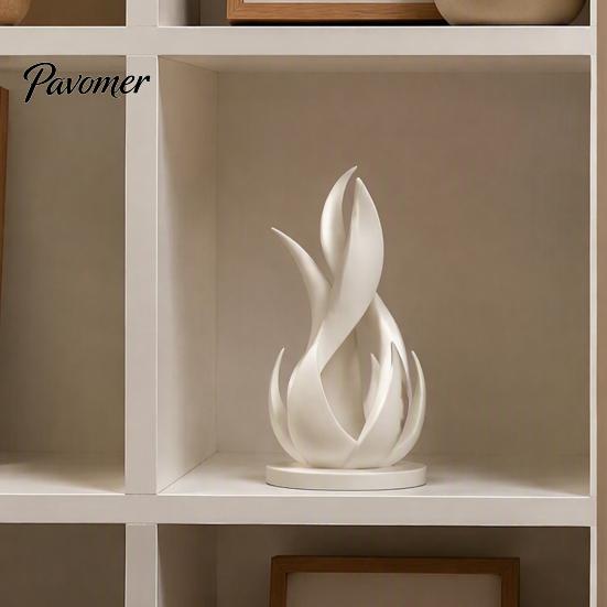 Modern Sculpture for Living Room 3D Printed Abstract Flame Sculpture, Minimalist Twisted Art Sophisticated Home Office Decor Statue Desk And