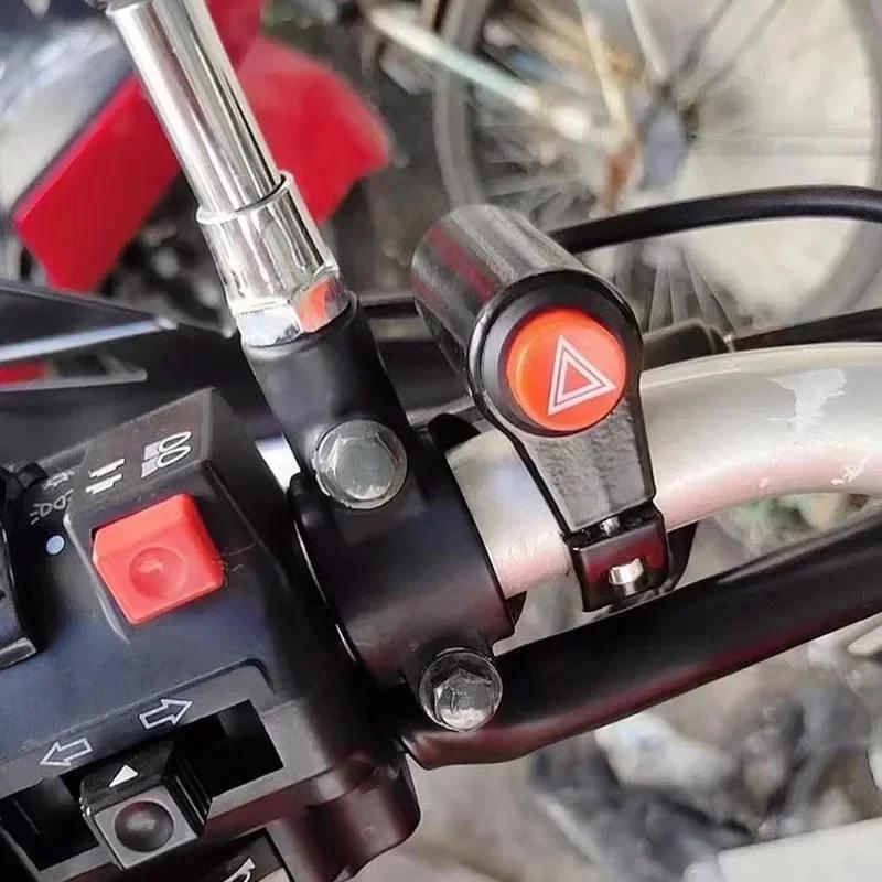 1PC Motorcycle Warning Light Switch - Double Flash Hazard Lamp ON/OFF Button for Motorbike, Scooter (Universal Accessory)