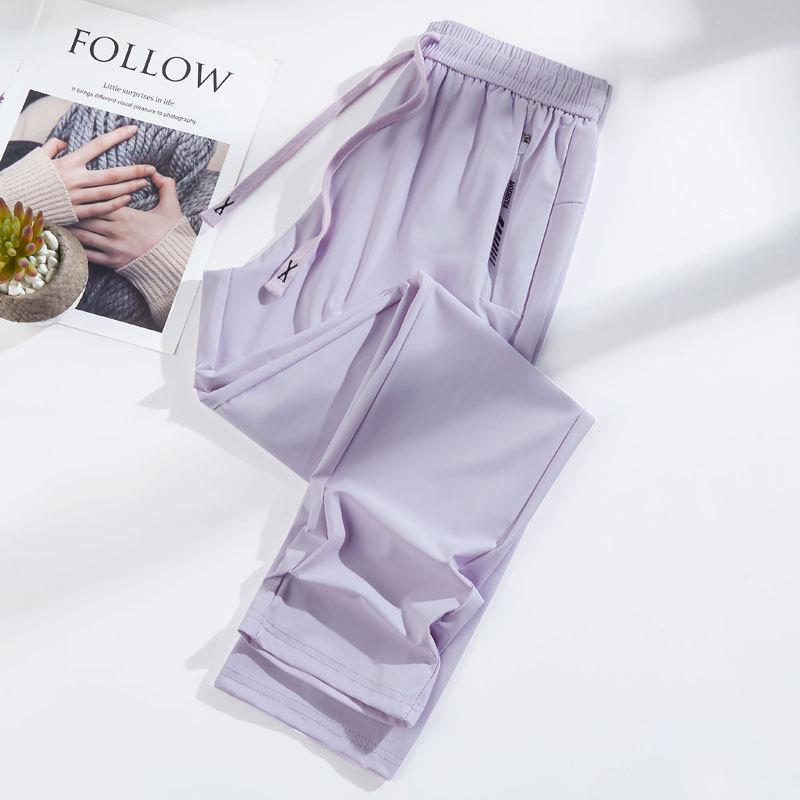 Women's 2025 Lightweight Quick-Dry Ice Silk Pants: Breathable, Sun-Protective, Casual Outdoor Sportswear