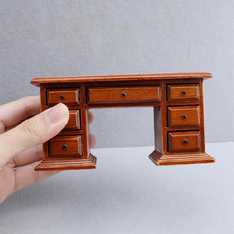Miniature Office Desk Model Figure for Craft Project Scene Display 1/12 Doll House Scene Landscape Props Accessories
