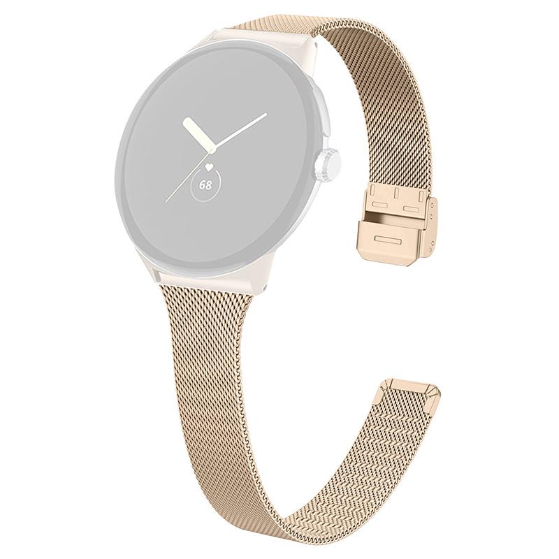 For Google Pixel Watch 3 41mm/Watch 2/Pixel Watch Fine Mesh Stainless Steel Watch Band Replacement Milanese Wrist Strap with Buckle