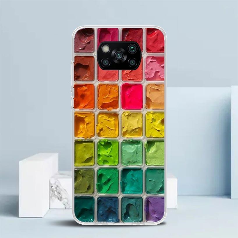 Watercolors Set Paint Palette Painting Box Soft Cover for Xiaomi Poco F7 Ultra X7 X6 X5 Pro M7 Phone Case Redmi 15 15C 13 13C 12