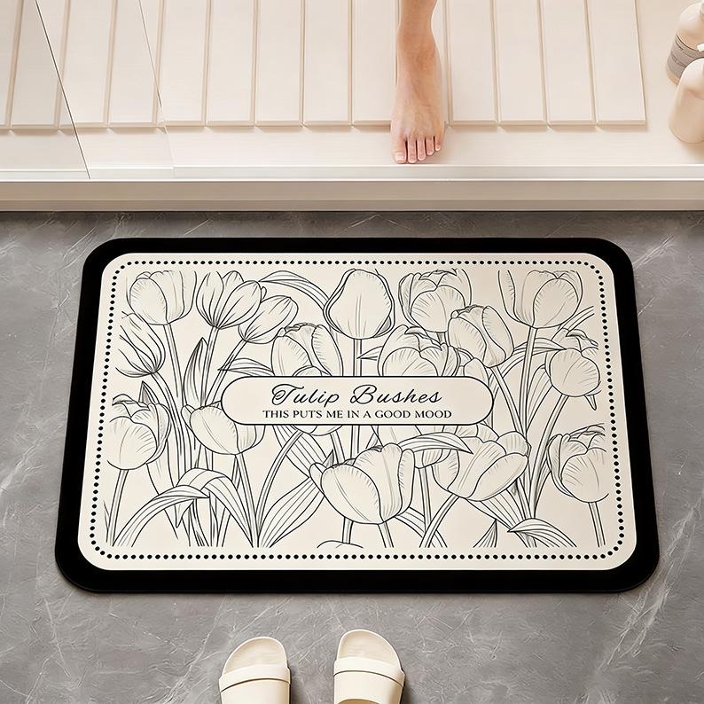 

French Diatomaceous Earth Quick-Dry Bathroom Mat - Anti-Slip, Water-Absorbent Entrance & Shower Floor Mat 40x60cm Diatom Mud