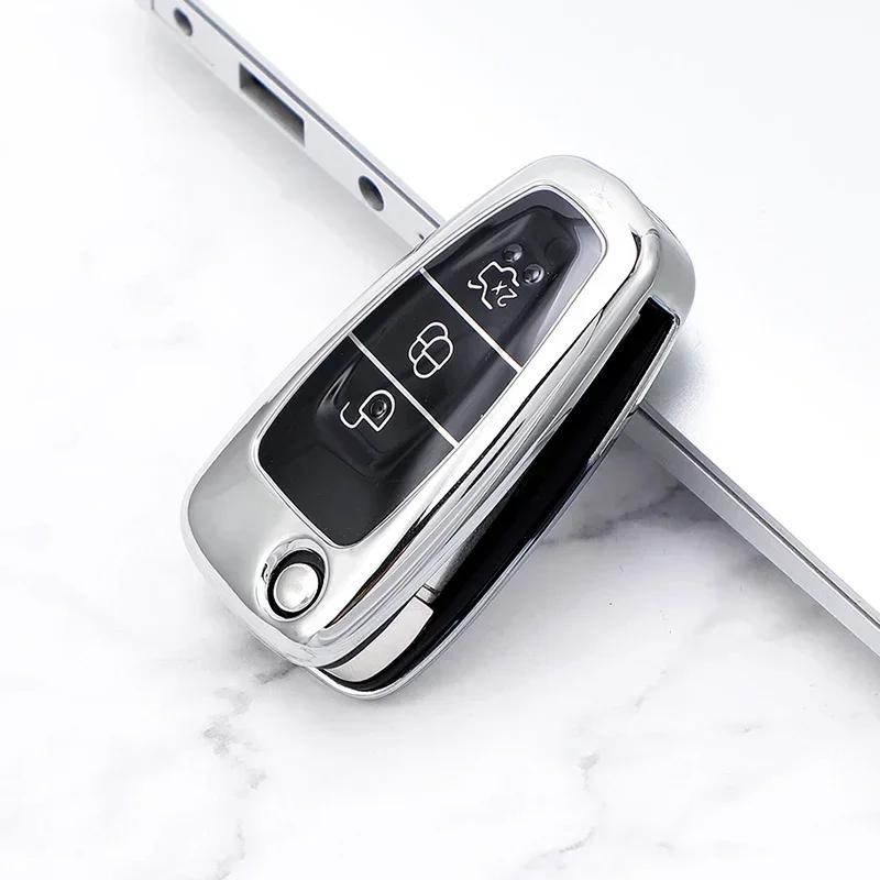 HITJ4 Car Key Cover Bag Case Shell Keychain for Ford Focus 2 3 MK3 ST RS Ecosport Kuga Escape Fiesta Fold C-Max S-Max Mondeo