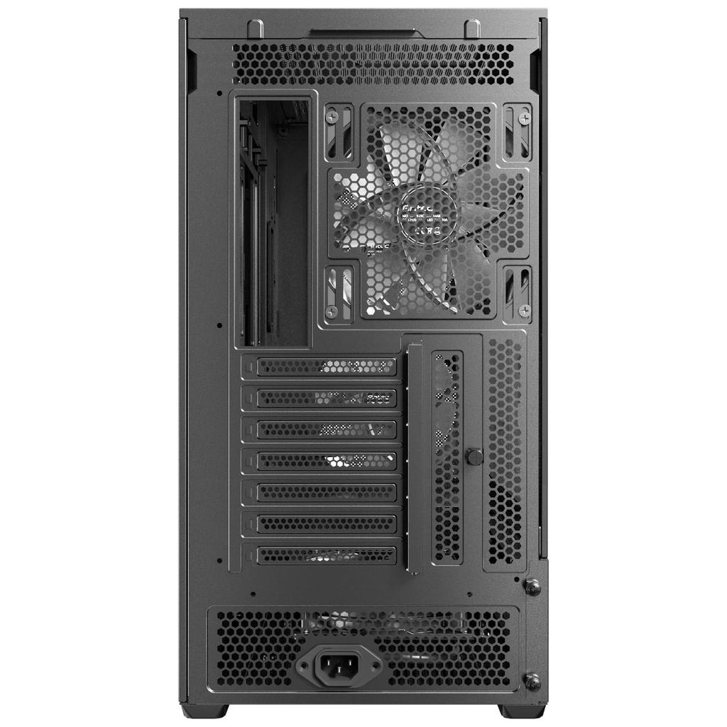 ANTEC FLUX REAR Mid Tower Case: A mid-tower PC case with a wooden front panel and a tempered glass side panel for enhanced cooling.