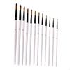 12 buc / set Set de pensule pentru pictură pentru artist, mâner din lemn Vopsea acrilică Nylon Art