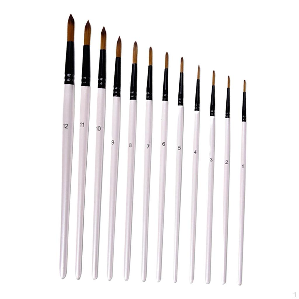12db / Szett Artist festőecset készlet, fa nyelű akrilfesték nylon Art