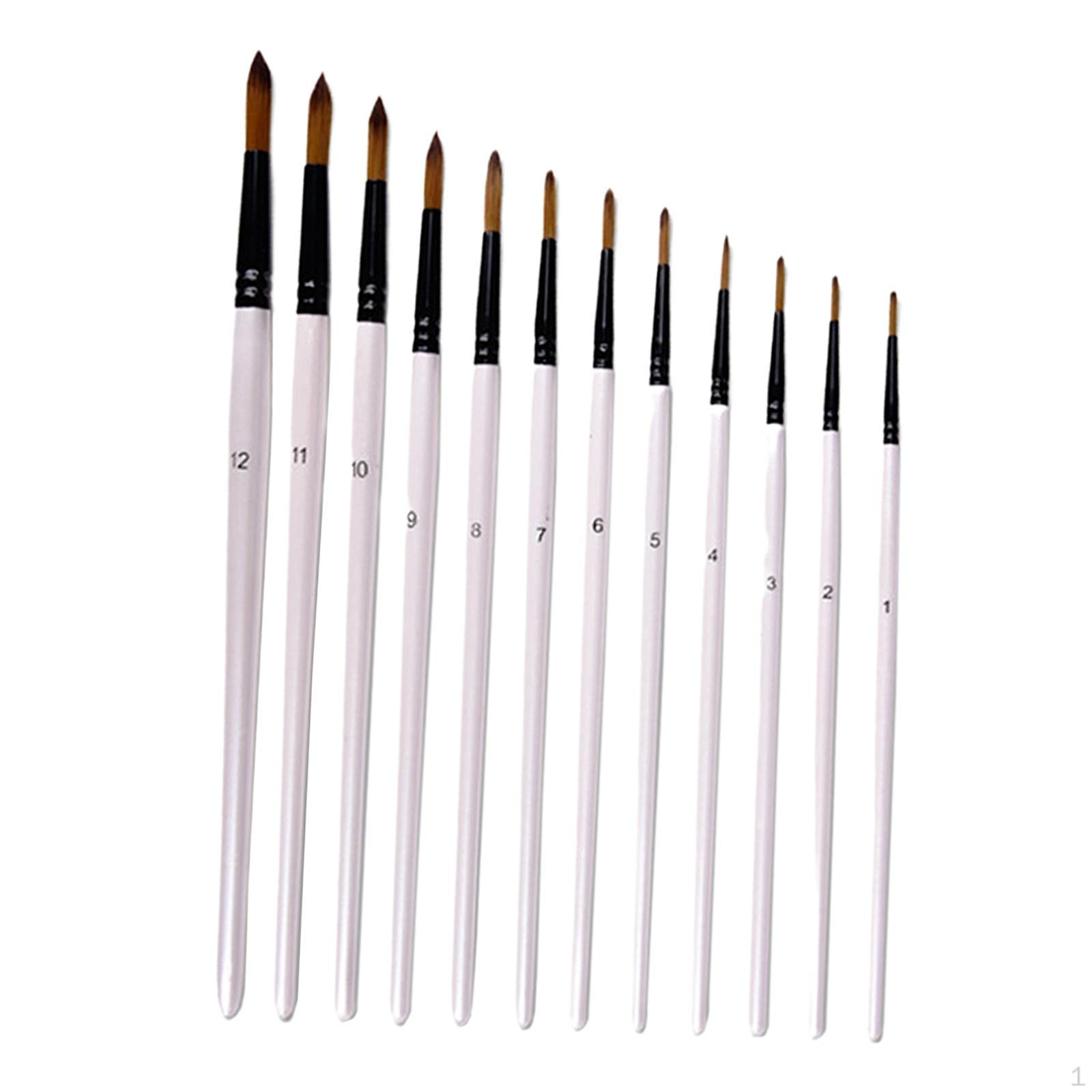 

набор кистей для рисования художника, 12 шт./компл., деревянная ручка, акриловая краска, нейлоновое искусство Round