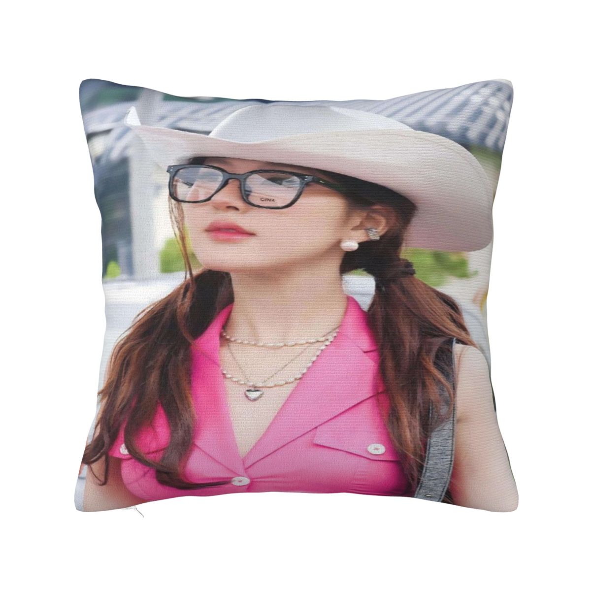 Pillow Cover Zhao Lusi Graphic Cushion Cover Rosy Vintage Pillow Case For Sofa Home Decoration Pillowcases Peach skin 18*18(CM)-1Pcs